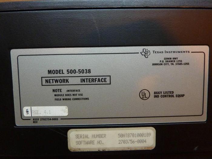 Used TEXAS INSTRUMENTS Network Interface Module 500-5038 Used