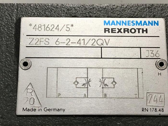 Used REXROTH Hydraulic Valve Z2FS62412QV #114948