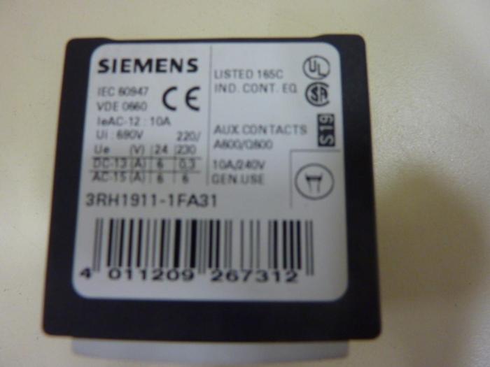 Used SIEMENS Contact Block 3RH1911-1FA31 #46639