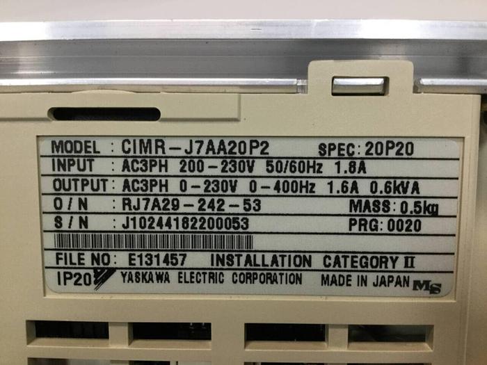 Used YASKAWA VS Mini J7 Drive CIMR-J7AA20P2 #98521