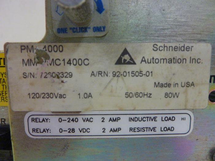 Used SCHNEIDER AUTOMATION INC Control MM-PMC1400C #55800
