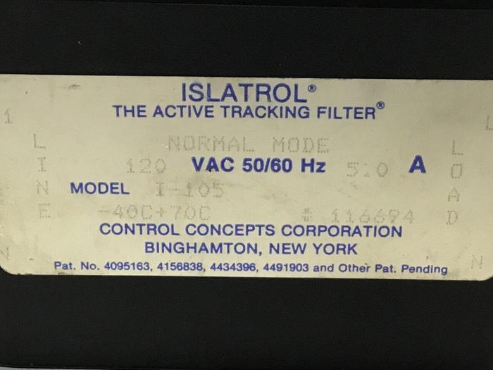 Used ISLATROL Active Tracking Filter I-105 #123508