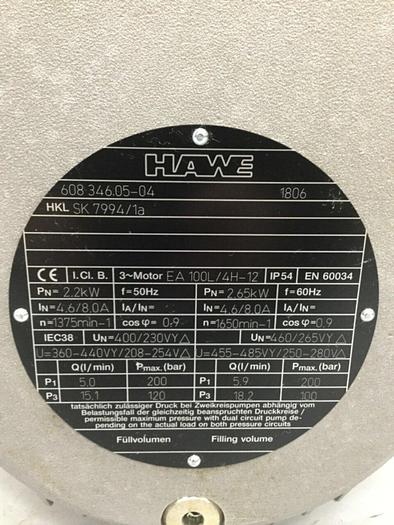 Used HAWE HYDRAULIK Hydraulic Pump AGGREGATS5015S20 Used