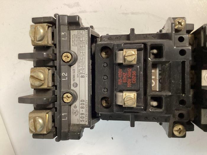 Used ALLEN BRADLEY Starter Size 1 509-BOD SER B W42 #31234