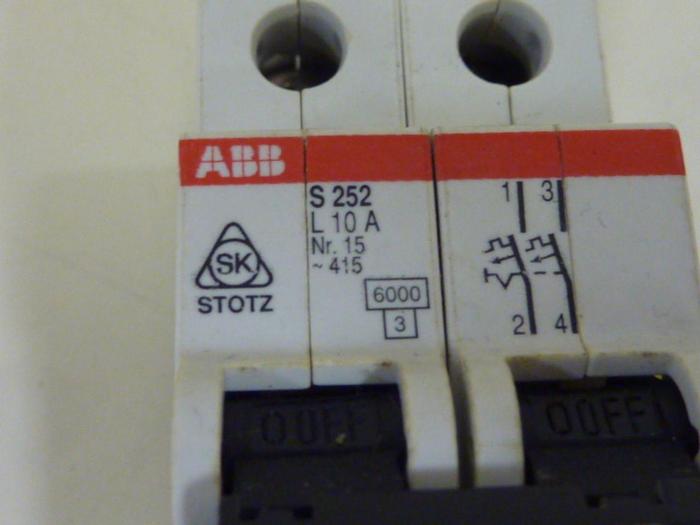 Used ABB 10 Amp Circuit Breaker S252-L10A #54473