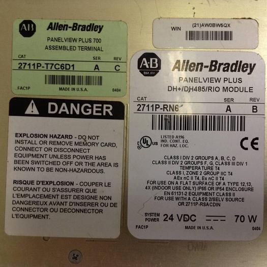 Used ALLEN BRADLEY Panelview Plus 2711P-RN6 SER A Used