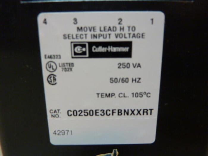 CUTLER HAMMER 0.25 kVA Transformer C0250E3CFBNXXRT #29011