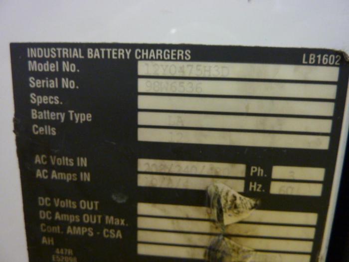 Used CEN ELECTRONICS Battery Charger 12Y0475H3D #56144