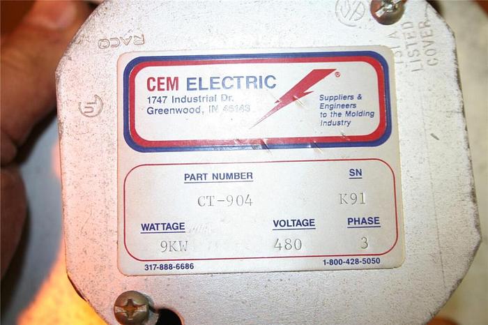 Used CEM 9 kW Heating Element PART #CT-904 #13351
