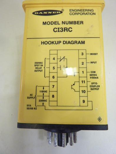 Used BANNER ENGINEERING Current Sensor CI3RC #46095