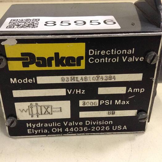 Used PARKER Directional Control Valve D3ML4B10X4384 #85956