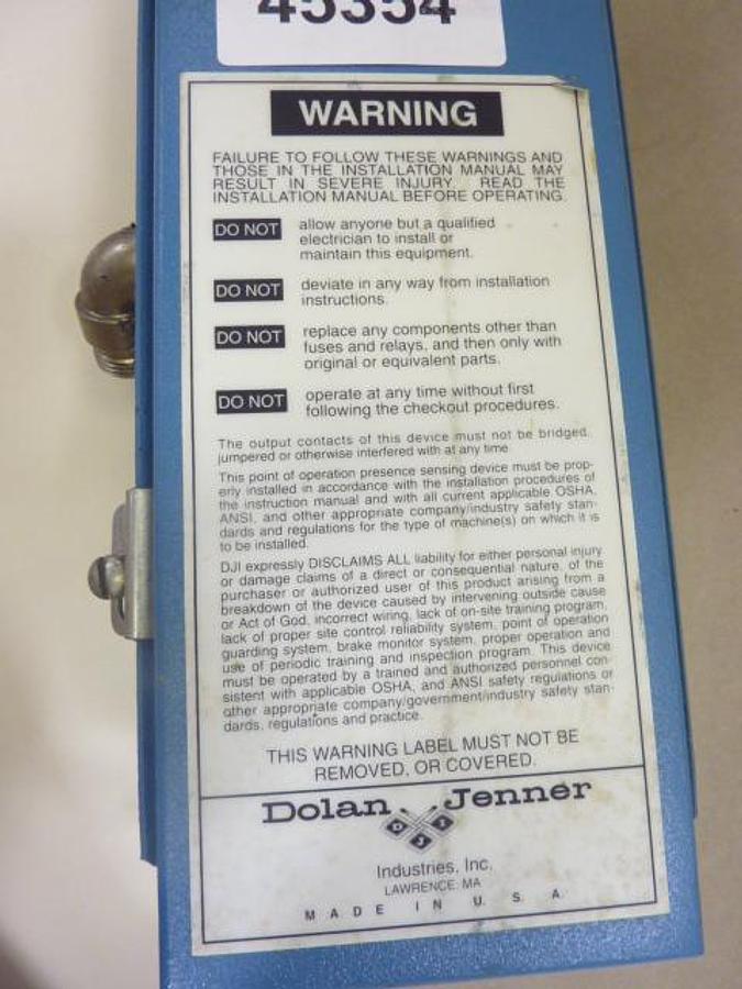 Used DOLAN JENNER Light Curtain Transmitter SS7B-351MDO Used