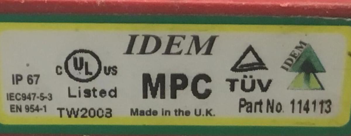 Used IDEM SAFETY SWITCHES Coded Miniature Switch 114113 USED