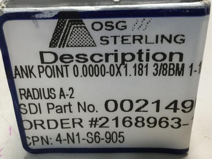 STERLING Thread Rolling Die 4-N1-S6-905-D6 #110314