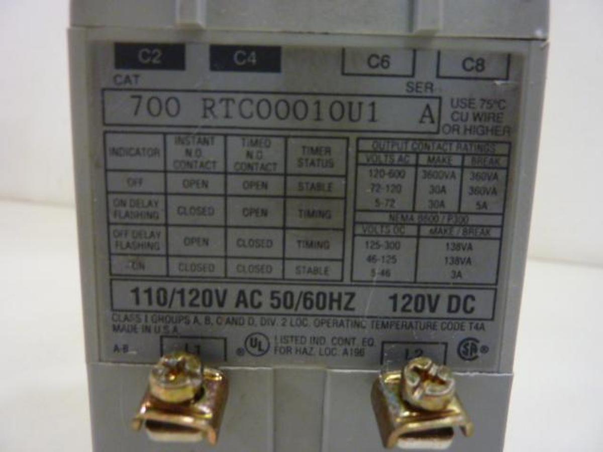 Used ALLEN BRADLEY Solid State Timer 700-RTC00010U1 SER A Used