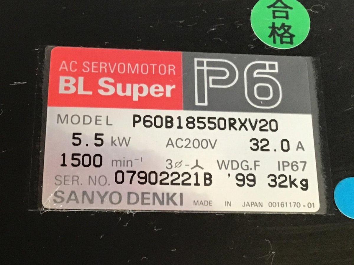 Used SANYO DENKI AC Servomotor P60B18550RXV20 #121480
