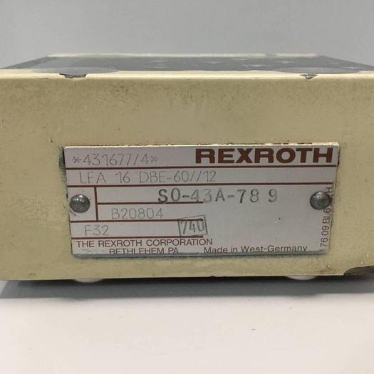 Used REXROTH Valve LFA16DBE60/12S043A-789 #97491