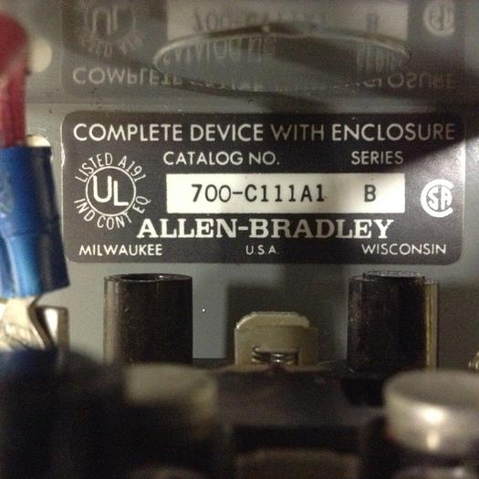 Used ALLEN BRADLEY Control Relay 700-C111A1 SER B #87754