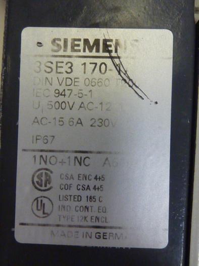 Used SIEMENS Limit Switch 3SE3 170-1A #62113