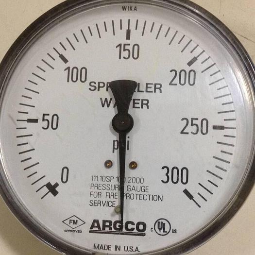 Used WIKA 0-300 PSI Sprinkler Water Gauge 111.10SP.100.2000 Used
