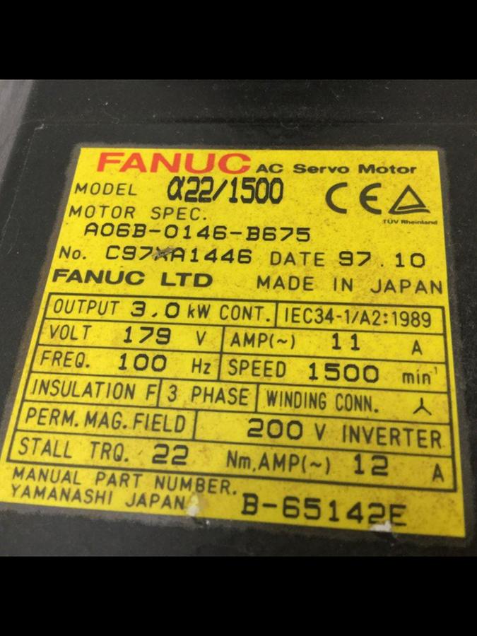 Used FANUC Servo Motor A06B-0146-B675 USED