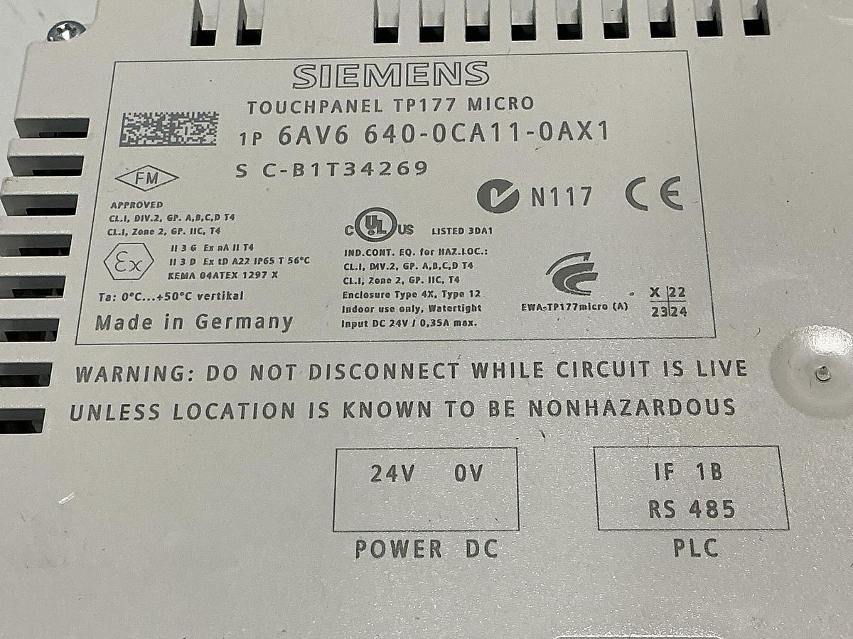 Used SIEMENS 6AV6 640-0CA11-0AX1