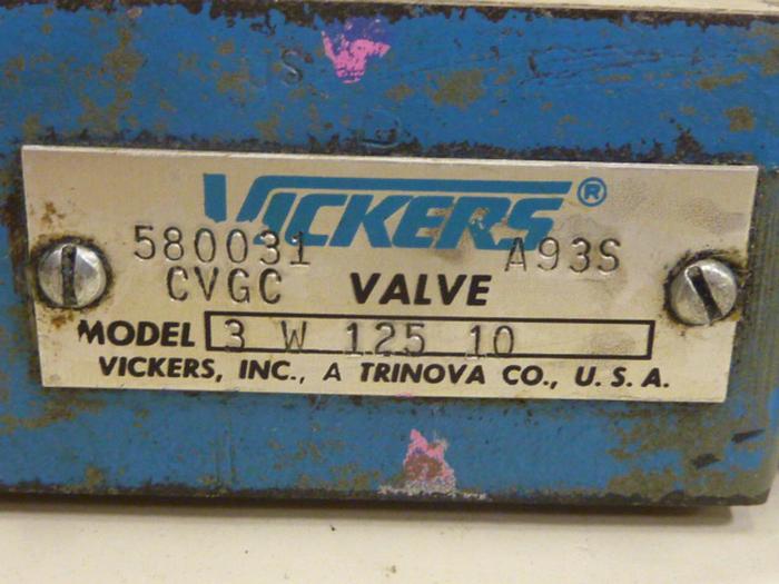 Used VICKERS Relief Valve CVGC 3 W 125 10 #65641