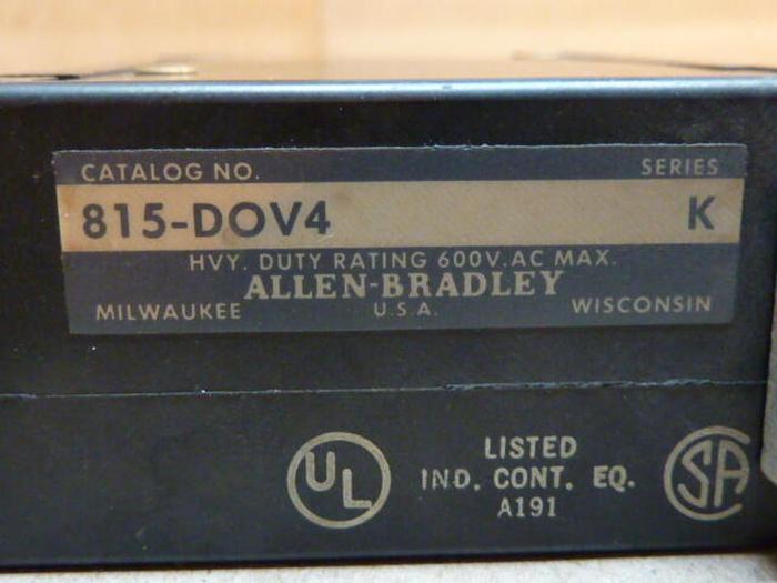 Used ALLEN BRADLEY Overload Relay 815-DOV4 SER K #29973