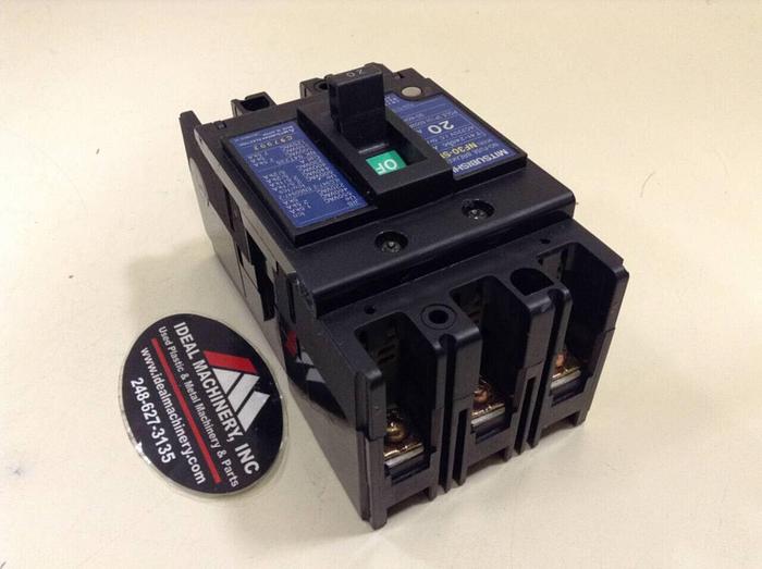 Used MITSUBISHI 20 Amp Circuit Breaker NF30-SP-20 #75213