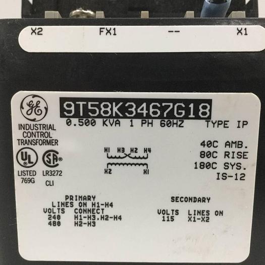 Used GENERAL ELECTRIC / GE 0.500 kVA Transformer 9T58K3467G18 #91158