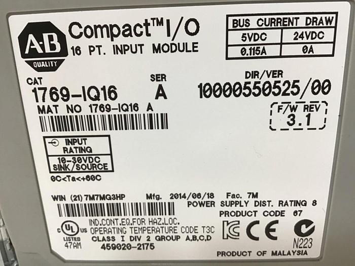 Used ALLEN BRADLEY Base Unit & Modules 1764-24BWA & RELAY MODULES USED