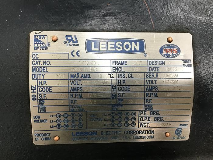 Used LEESON ELECTRIC CO Motor C284T17DB9C Used #136983