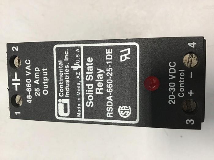 Used CONTINENTAL INDUSTRIES Solid State Relay RSDA-660-25-1DE #134768