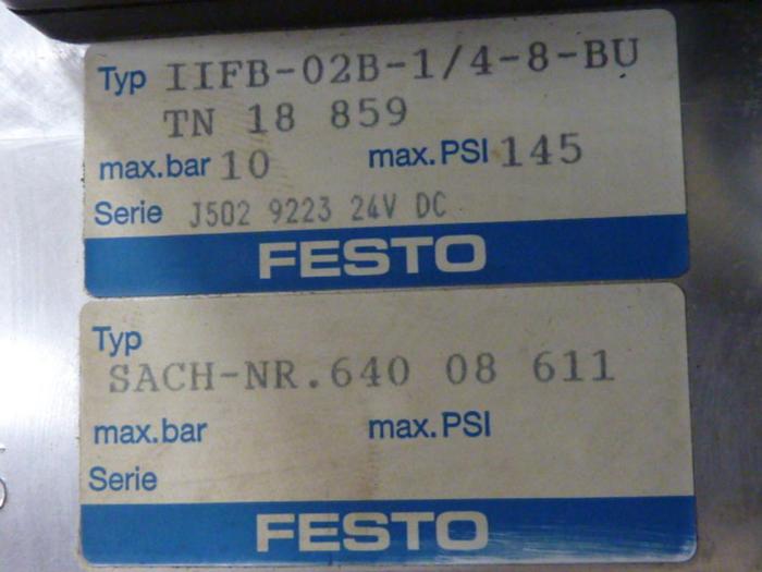 Used FESTO Control Block / Valve Terminal IFB8-02 #52834