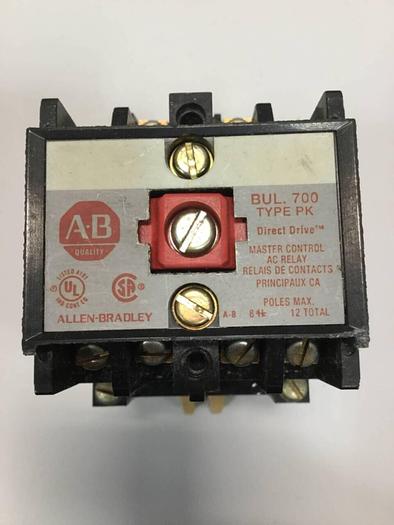 Used ALLEN BRADLEY Master Control AC Relay 700-PK400A1 SER B #93025