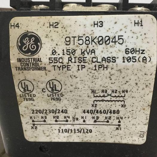 Used GENERAL ELECTRIC / GE .150 kVA Industrial Transformer 9T58K0045 #93473