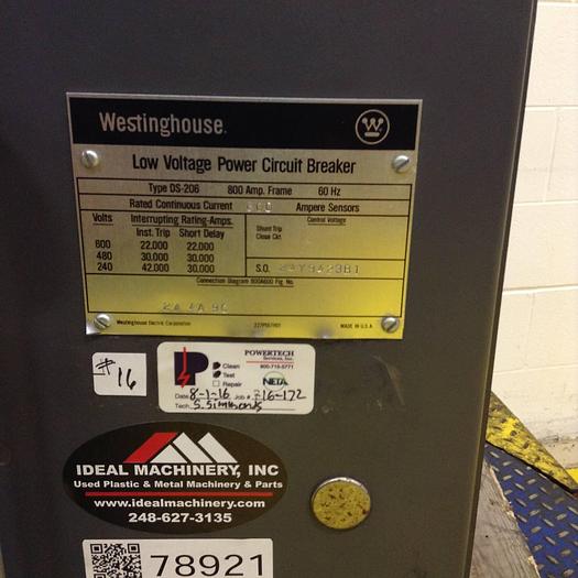 Used WESTINGHOUSE Low Voltage AC Power Circuit Breaker DS-206 #78921