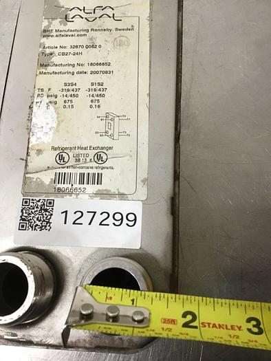 Used ALFA LAVAL Refrigerant Heat Exchanger CB27-24H #127299