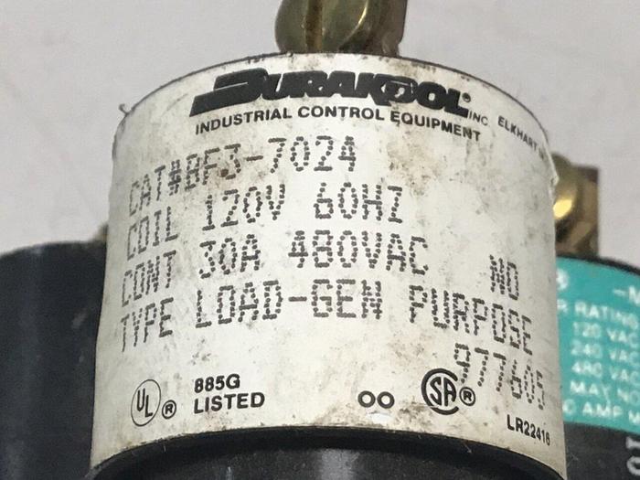 Used DURAKOOL Contactor Relay BF3-7024 #127439
