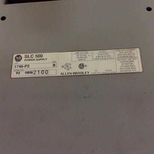 Used ALLEN BRADLEY Power Supply & Slot Rack 1746-P2 SER B / 1746-A7 SER A #79296