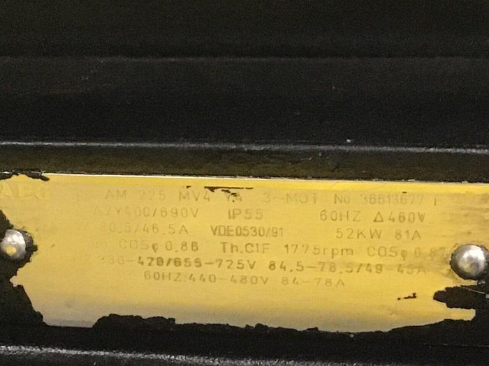 Used AEG 60 HP Motor AM225MV4Y4 Used