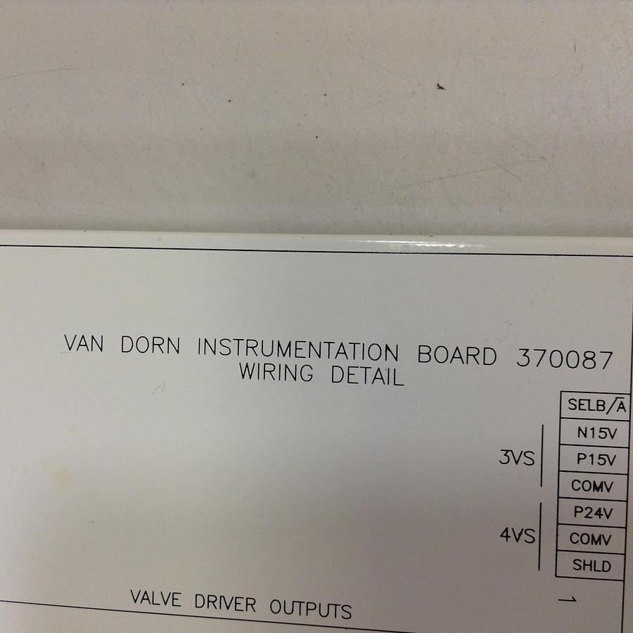 Used VAN DORN Instrumentation Board 370087 USED