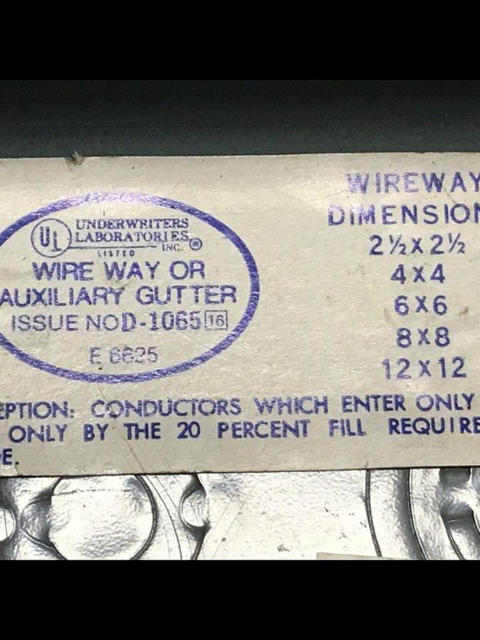 Used SQUARE D Wireway Gutter Box D-1065 #128095