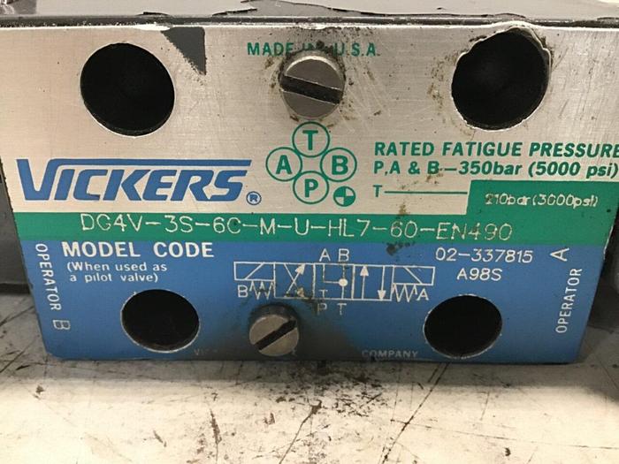 Used VICKERS Solenoid Valve DG4V3S6CMUHL760EN490 Used
