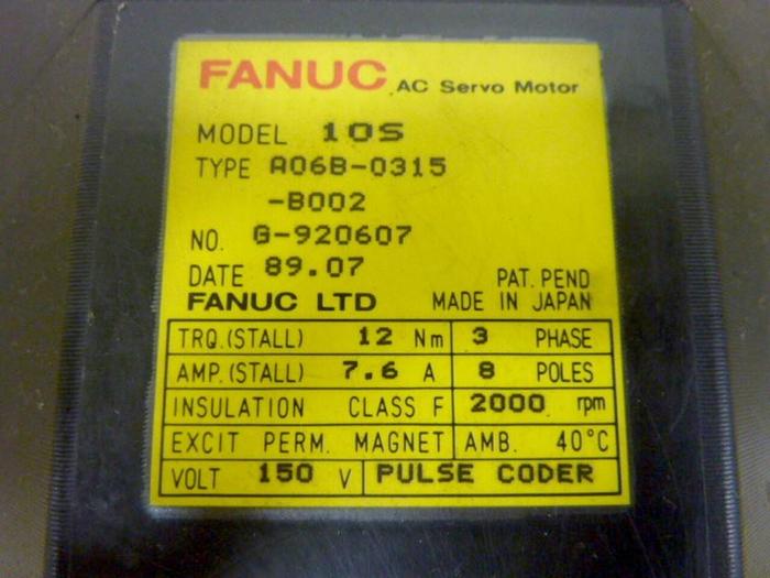 Used FANUC AC Servo Motor A06B-0315-B002 Used