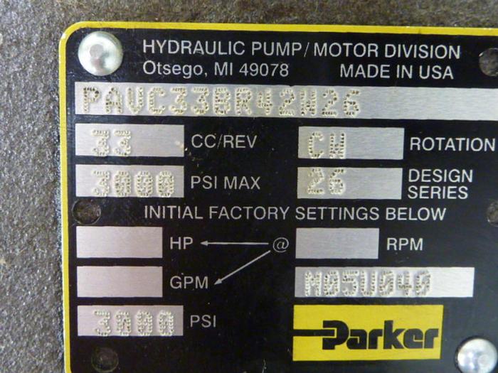 Used PARKER Hydraulic Pump PAVC33BR42W26 Used