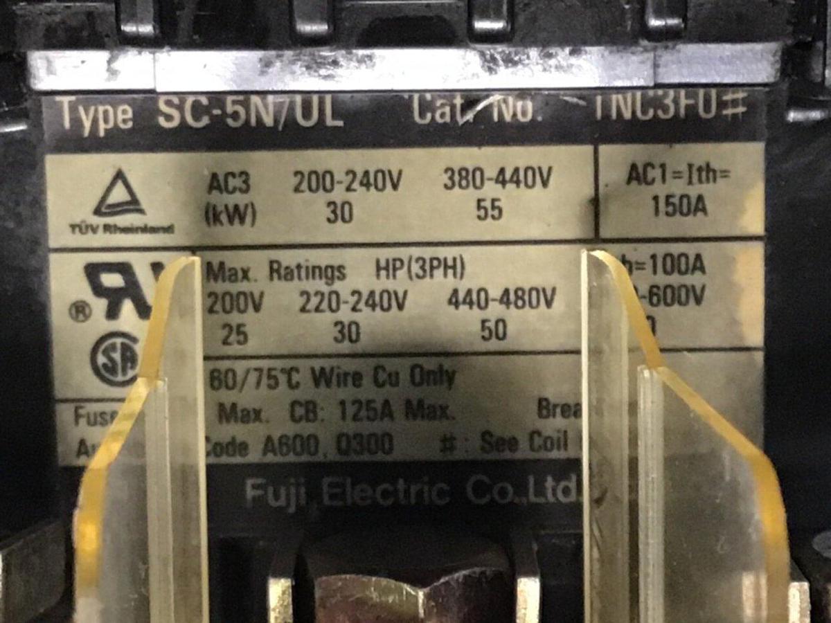 Used FUJI ELECTRIC Contactor SC-5N/UL 1NC3F0 USED