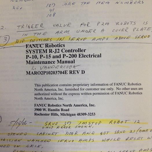 Used FANUC Maintenance Manual MARO2P10203704E #70959