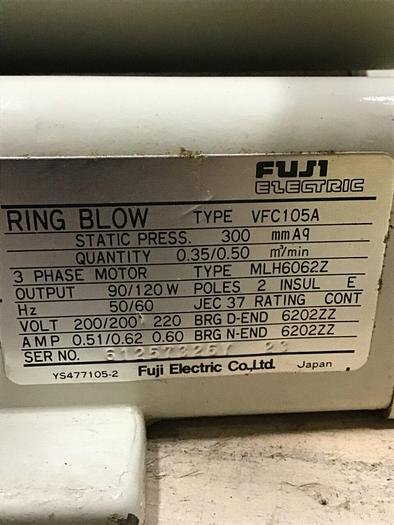 Used FUJI ELECTRIC Ring Blow Motor VFC105A Used