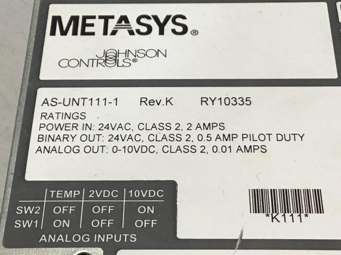 Used JOHNSON CONTROLS Controller AS-UNT111-1 #129329